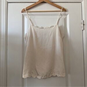 Banana Republic Cream Silk Scalloped Tank Top